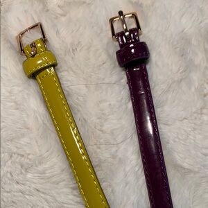 Bundle of 2 Belts in striking Chartreuse & Purple  Small